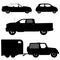 Transportation icons collection - vector silhouett