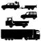 Transportation icons collection - vector silhouett