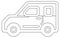 Transportation icons outline set. City cars and vehicles transport Outline