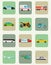 Transportation icons set. Municipal and Travel transport. Public transport. Flat design style. Vector