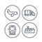 Transportation industry line icons