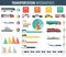 Transportation Infographics set. Individual and public transport with graphs and charts. Vector