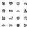 Transportation insurance vector icons set