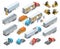 Transportation Isometric Elements Set