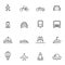 Transportation line icons set vector illustration