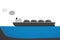 Transportation of liquefied gas on tanker. Illustration of the hydrocarbon transportation scheme