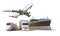 Transportation and Logistics truck,train, Boat and plane on isolate Background