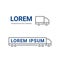 Transportation logo icon of line truck car. Logistics and delivery simple icon. Vector truck symbol for cargo shipment c