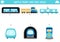 Transportation matching activity with cute side and front view of train, metro, engine. Railway transport puzzle. Match the