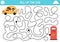 Transportation maze for kids with electric auto, driver, passenger. Ecological transport preschool printable activity. Labyrinth