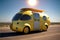 Transportation powered by the sun solar-powered vehicle, created with Generative AI technology