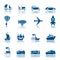 Transportation progress icon set