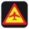 Transportation road sign airport ahead, icon