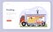 Transportation sector of the economy web banner or landing page.