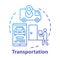 Transportation service concept icon. Express home delivery business idea thin line illustration. Taxi call application