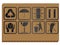 Transportation symbols on sheet of cardboard