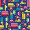 Transportation Themed Seamless Tileable Background Pattern