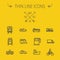 Transportation thin line icon set