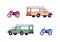 Transportation for tour semi flat RGB color vector illustration set