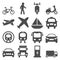 Transportation travels icons set