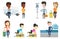 Transportation vector set with people traveling.