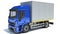 Transporter Box Truck 3D Rendering on White Background