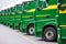 Transporting freighting service lorry trucks in row