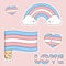 Transsexual, LGBT flag, rainbow, love, hearts, kawai, cute items.
