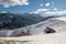 Transylvania winter in Carpathian mountains landscape of Romania