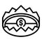 Trap laundry money icon, outline style