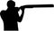 Trap shooting man silhouette