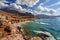 Trapani province Sicily Italy - Sea bay and beach view from coastline between San Vito lo Capo and Scopello