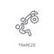 trapeze linear icon. Modern outline trapeze logo concept on whit