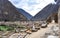 Trapezoidal stone windows and doors at the Ollantaytambo archaeological site in the Sacred Valley