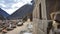 Trapezoidal stone windows and doors at the Ollantaytambo archaeological site in the Sacred Valley