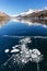 Trapped methane bubbles under the frozen lake