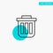 Trash, Basket, Bin, Can, Container, Dustbin, Office turquoise highlight circle point Vector icon