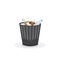 Trash bin garbage container and trash bin recycle symbol vector