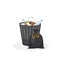 Trash bin garbage container vector illustration in cartoon style