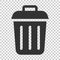 Trash bin garbage icon in flat style. Trash bucket vector illustration on isolated background. Garbage basket business concept.