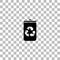 Trash bin icon flat