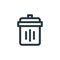 trash bin icon vector from basic ui concept. Thin line illustration of trash bin editable stroke. trash bin linear sign for use on