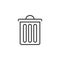 trash bin line icon, delete outline logo illustration, li