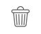 Trash bin line icon. Garbage, waste sign. Delete, remove. Vector