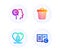 Trash bin, Local grown and Writer icons set. Copyright sign. Garbage, Organic tested, Copyrighter. Vector