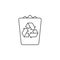 Trash bin thin line icon, garbage outline vector logo illustration, recycle linear pictogram isolated on white