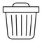 Trash bin thin line icon. Trash can vector illustration isolated on white. Garbage outline style design, designed for