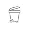 Trash bin, trashcan, waste, garbage line icon.