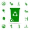 trash box green icon. greenpeace icons universal set for web and mobile