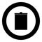 Trash bucket icon black color in circle or round